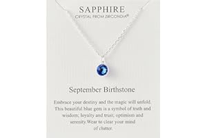 Philip Jones September (Sapphire) Birthstone Necklace Created with Zircondia® Crystals