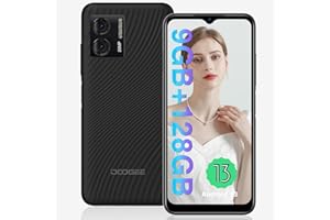DOOGEE Mobile Phone, N50S Android 13 Phone Unlocked, 9GB+128GB/1TB, Octa-core, 6.52'' HD+ Display, 4200mAh, 10W Fast Charge, 20MP+8MP, 4G Dual Sim Free Unlocked, Face Unlocked, OTG, GPS - Black