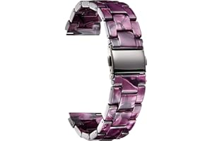 BINLUN Resina Correa Reloj para Mujer Hombre 12mm 14mm 16mm 18mm 20mm 22mm,Correa de Reemplazo Cierre Plegable Liberación Rápida para Reloj Inteligente Smartwatch, Moda Ligero Pulsera en 3 Hebillas
