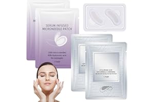 IZBEAUVO (4 Pairs) Microneedle Peptide Patches - 2x Brightening & 2x Anti Wrinkle Patches | Collagen Eye Mask with 2000 Dissolvable Micro-Needles & Hyaluronic Acid |Collagen Under Eye Patches Reduce Fine Lines