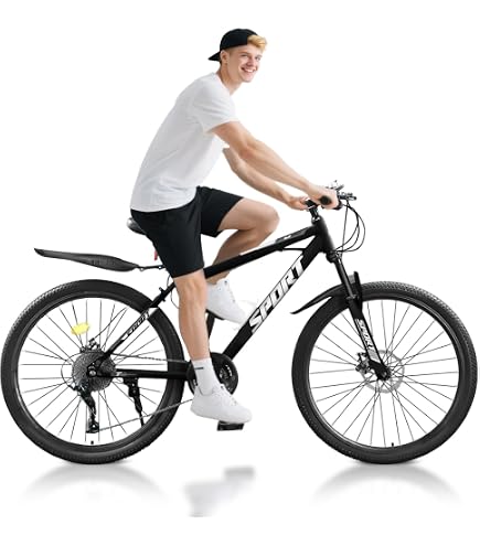 MACCE Disc Brake 21 Speed Mountain Bike, Spoked Wheel 26 Inch