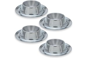 MIJOMA Lot de 4 coquetiers en acier inoxydable, argent mat, résistants à la rouille et au lave-vaisselle, design élégant et intemporel, durables et incassables, empilables, indispensables pour chaque