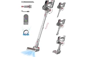 WOWGO Aspirateur Balai sans Fil, 2200mAh Aspirateur sans Fil, 26000pa Aspirateur sans-Fil, Autonomie Jusqu'à 45 Minutes, Aspirateur Balai pour Poils d'animaux