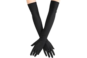 Blulu Guanti Lunghi di Raso al Gomito Anni '20 per Donna