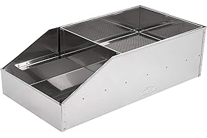 LACOR 50450 Harinero de Acero Inoxidable, Tamizador de Harina, Ideal para harinar o empanar Alimentos, Fácil Limpieza, para Cocinas Profesionales, Plata, 18 x 50 x 26.5 cm
