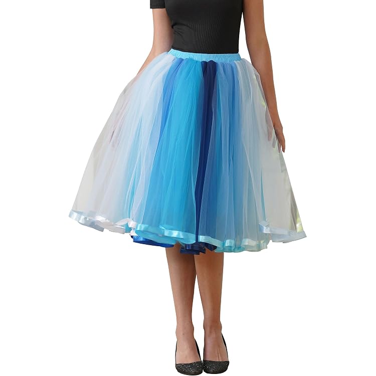 Jupe Tutu Tulle Arc-en-ciel Dazztime - Avec Bandeau Plumes Pour Festivals Et Fêtes