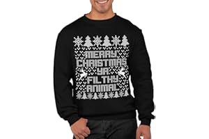 Graphic Impact Inspired Merry Christmas Ya Filthy Animal Sarcastic Mean Ugly Christmas Theme Xmas Jumper Xmas Sweatshirt Adults Unisex Sweater Christmas Jumper
