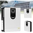Naturalpowev Inverter 48V 6200W Pure Sine Wave, Hybrid Solar Inverter with 120A MPPT Solar Charge Controller + AC Charger, LCD Display, PV Array MPPT Voltage Range 60-450VDC