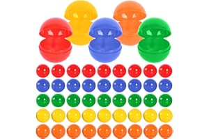 ATMWM 50 Stück Lotterie Kugeln,BäLle für Partys,LottobäLle,Loskugeln,3cm,BefüLlbare Kugeln Ornament Ohne Zahl,BefüLlen Bunt Bingo Kugeln,Dekorative Ball-Requisiten für Familienspiele, Partyspiele