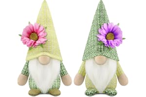 Gehydy Set of 2 Spring Gonks Decoration Easter Summer Flower Gnome Plush Handmade Decor for Home Kitchen