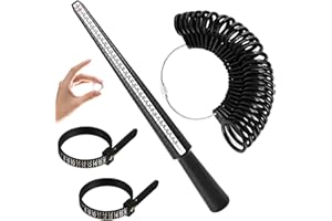 DIVONO 4pièces Outil De Mesure De Bague, Noir Mesure De Taille De Doigt, Ensemble De Mesure De Doigt Professionnel,pour Mesurer Les Diamètres des Bagues Et Taille De Doigts