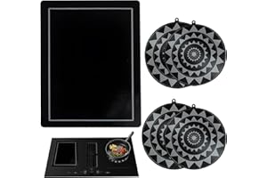 Taimimy Induktionsschutzmatte, Glasfaser Schutzmatte Induktionsherd Verstärkt mit Farbwechsel-Funktion, Kochfeldabdeckung Silikon,Induktionsmatte, 5 Stück