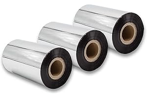 vhbw 3x cinta transferencia térmica compatible con Zebra Z6M, Z6M+, ZM400, ZM600, ZT200, ZT220, ZT230 impresora etiquetas indeleble 110mmx300m cera plus