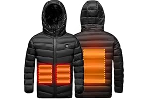 KQIVAM Veste Chauffant Electrique Enfant-avec Batterie Garçons Filles Manteau Doudoune Chauffante Lavable Léger avec Plusieurs Zones de Chauffage pour Thanksgiving Noël Manteau Doudoune Chauffant Enfant
