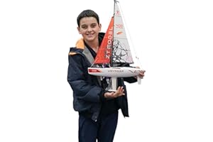 PLAYSTEAM Voyager400 2.4GHz RC Motor Powered Sailboat in Red - 26" Tall