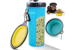 Beinhome Hunde Wasserflasche 800ML mit 2 Faltschüsseln,Hunde Trinkflasche für Unterwegs,Tragbare Reise Trinkflasche Wasserspender Hundezubehör Dog Water Bottle für Haustier Gehen Wandern Reisen