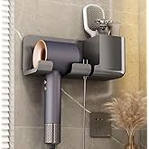 Busstier Hair Dryer Holder Bathroom Organizer: Wall Mountable, Practical Storage Solution (Anthracite)