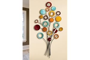 RAINBEAM MF BUNTI - Decoración de pared (metal, 97 cm), diseño de árbol de la vida, color amarillo