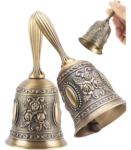 Sonnette De Table Argentée - Cloche Main 13cm - Pour Restaurant, École, Événements