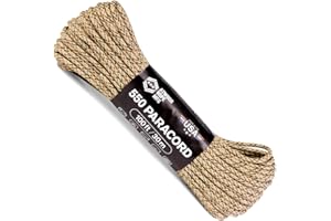Atwood Rope MFG 550 Paracord 100 Feet 7-Strand Core Nylon Parachute Cord Outside Survival Gear Made in USA | Lanyards, Bracelets, Handle Wraps, Keychain (Desert)