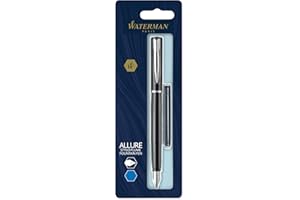 Waterman Allure Allure Stylo-plume - Laque Noir Mate - encre bleue - emballé Sous Blister