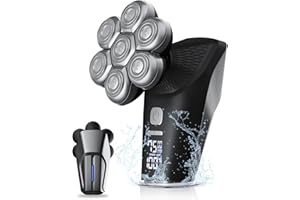 ‎KIBIY Glatzen Rasierer Herren elektrisch, Kibiy Upgraded Magnetischer Kopfrasierer mit 7D Abnehmbarem Kopf, IPX7 Wasserdicht Kopfrasierer für Glatze, Head Shaver mit LED-Display, Typ-C Wiederaufladbar