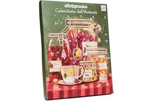 ALTROMERCATO – Calendario dell’Avvento con 24 tè e infusi assortiti – Ingredienti naturali da filiere etiche del Commercio Giusto – Idea regalo natalizia dal design curato – 48 g