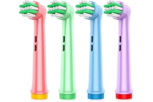 ‎ANJOCARE AnjoCare Kids Końcówki do Szczoteczki do Oral B, 4 główek szczoteczki dla dzieci z miękkim włosiem, główki szczoteczki elektrycznej dla dzieci do wrażliwych zębów i dziąseł
