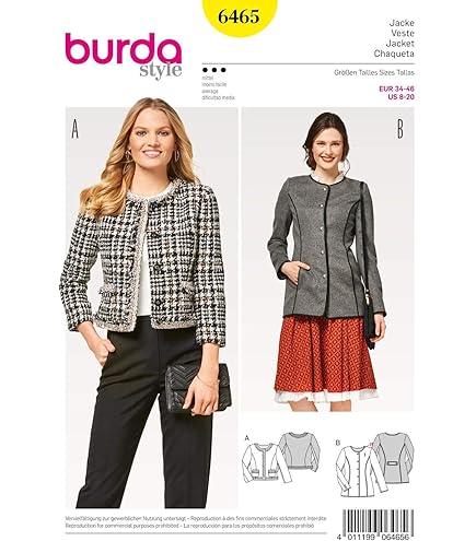 Butterick B6933Y5 Cartamodello Cucito – Giacca, Gonna E Pantaloni – Taglie Forti 18-26 - 5