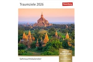 Traumziele Sehnsuchtskalender 2026 - Wochenkalender mit 53 Postkarten: Reise-Kalender mit 53 hochwertigen Postkarten der schönsten Reiseziele der Welt. Postkartenkalender 2026