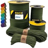 EdcX Paracord 4 mm, 35+ Solid Colours (10 m, 15 m, 30 m, 50 m, 100 m, 300 m) | Ideal for Camping, Outdoors | 100% Nylon Rope