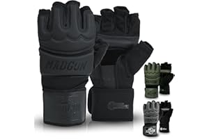 MADGON Guantes MMA Profesionales – Guantes de Boxeo Calidad Profesional y Construcción Duradera – Boxeo, Entrenamiento, Saco de Boxeo, Lucha Libre, Grappling, Artes Marciales – Guantes UFC
