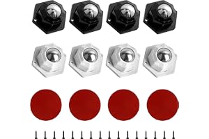 YSDMY 8 stycken hjul 20 mm för köksredskap, självhäftande rullhjul, möbel kulhjul, minimöbelhjul, små möbler