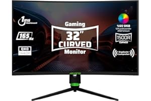 Aryond A32 V1.3 Gaming Curved Monitor | 32 Zoll 165Hz Gaming Bildschirm QHD (2560x1440) Display | 1ms | HDR10 Verhältnis | Fr