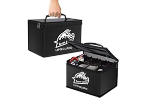 YOWOO POWER YOWOO Lipo Safe Bag Sac de sécurité Lipo Sac Ignifuge et antidéflagrant Batterie Lipo de Grande Capacité Boîte de pour Le Stockage et la Charge de la Batterie Lipo (10,63 x 6,69 x 6,69 Pouces)