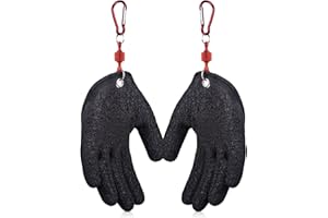 TAIZER 4PCS Gants Pêche Gant Pêche Anti-Coupure Anti-Crevaison Gants Pêche Étanche avec Magnétisme Boucle Gant Chasse Main Gauche Droite pour Pêche Plein Air Manipuler Sécurité Brochet Silure Sandre