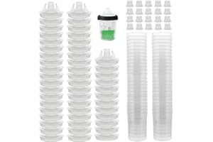 Missmisq Mischbecher für Hvlp-Farbspray, Farbsystem-Hartbecher | Autolackierset mit klarer Skala | Spritzpistolen und Zubehör, Lackierwerkzeuge und -ausrüstung mit 50-Becher-Deckelsystem und 20