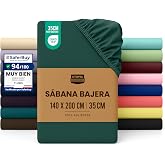 Utopia Bedding Fitted Sheet 140x200 - Emerald | Oeko Tex Certified - Brushed Polyester Microfiber - 35cm Deep Pocket