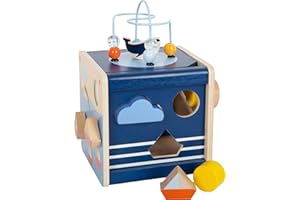 Small Foot Cube de motricité Grand océan en Bois, Jouet de motricité Maritime pour Les Jeunes Enfants à partir de 12 Mois, 12312