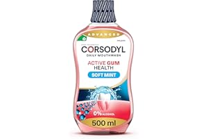 Corsodyl Mouthwash Daily Active Gum Health, Fluoride Mouthwash, Alcohol Free, Soft Mint, 500ml