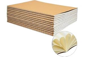 YBCPACK Kraft Notizbuch A5 Dotted, 12 Notizbücher Set, Gepunktet Notizheft mit 60 Seiten (30 Blätter), Notizblock für Büro, Schule & Reisen (21x14cm)