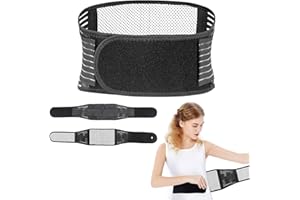 LOCCY Ceinture de soutien lombaire auto-chauffante Ceinture magnétique de soutien du dos Tourmaline Magnétique Ceinture de Soutien à Dos BasLombaires Auto-Chauffage(Noir,L)