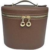 Makyaj D&uuml;zenleyici Aynalı Makyaj &Ccedil;antası Taba &ndash; B&ouml;lmeli Taşınabilir Kozmetik Organizer 19x15x16 cm