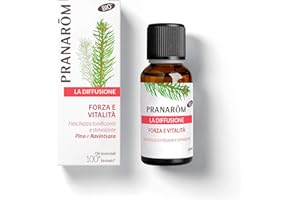 PRANAROM Pranarôm - La Diffusione - Fragranza per ambienti BIO Forza e Vitalità - Oli essenziali per diffusione Pino e Ravintsara - Freschezza tonificante e stimolante - 30 ml