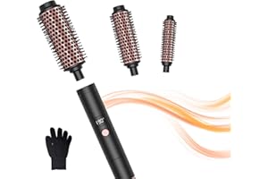 OKWRAP Thermal Brush, 3 in 1 Thermal Brush Set With 30/38/45 mm, Spazzola Termica Display LCD 110-190 ℃, Usato Come Spazzola Lisciante, Arricciacapelli Spazzola, Spazzola Capelli Ricci a Doppia Tensione