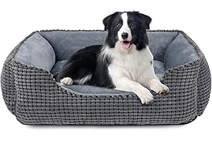 JOEJOY Legowisko dla psa, średniej wielkości, kosz dla psa, nadaje się do prania, puszyste, pluszowe, antypoślizgowe legowiska dla psów, 76 x 61 x 23 cm, dla średnich i dużych kotów i psów