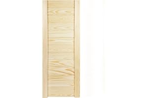 ‎DECOMEISTER DecoMeister Lamellentür 294x766 mm Holztür Natur mit geschlossenen Profilbretter für Schränke, Regale, Möbel aus Kiefer Holz unbehandelt einzeln