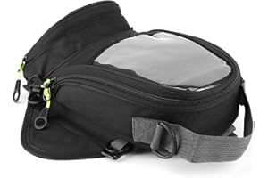 ‎QIILU Qiilu Tanktasche Wasserdicht, wasserdichte Tanktasche Magnet Navigation Satteltasche Großes Transparentes Fenster Motorrad Rucksack
