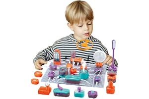 STEM Elektronik Byggsats från 3 År, 150 Experiment & 53 Delar | STEM Fysikleksak, Ljussensorer, Mikrofon, Elektroteknik Lärse
