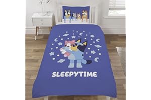 Coco Moon Bluey Sleepytime - Set copripiumino singolo per bambini, copripiumino singolo e federa, per ragazzi e ragazze